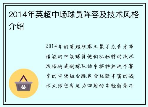 2014年英超中场球员阵容及技术风格介绍