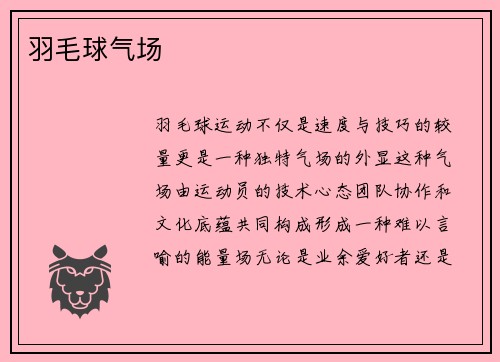 羽毛球气场